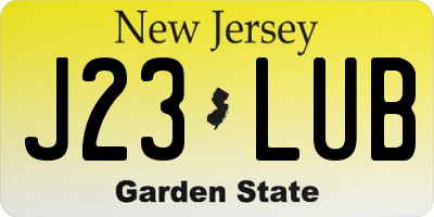 NJ license plate J23LUB