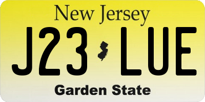 NJ license plate J23LUE