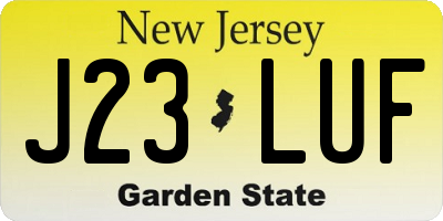NJ license plate J23LUF