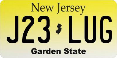 NJ license plate J23LUG