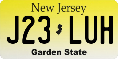 NJ license plate J23LUH