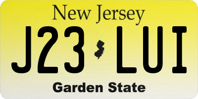 NJ license plate J23LUI