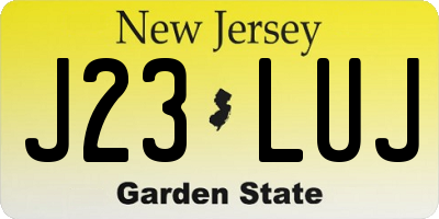 NJ license plate J23LUJ