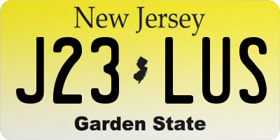 NJ license plate J23LUS
