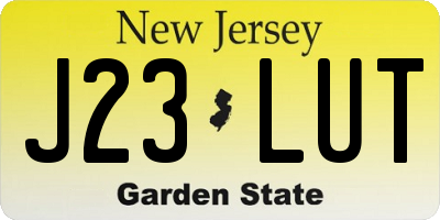 NJ license plate J23LUT