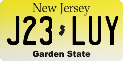 NJ license plate J23LUY