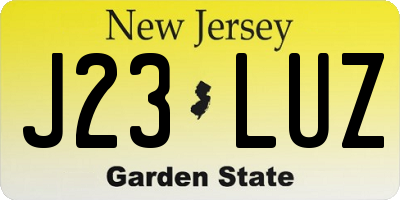 NJ license plate J23LUZ
