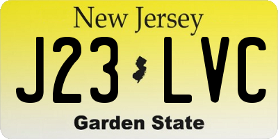 NJ license plate J23LVC