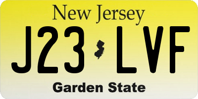NJ license plate J23LVF