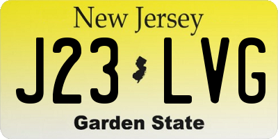 NJ license plate J23LVG