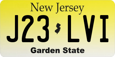 NJ license plate J23LVI