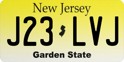 NJ license plate J23LVJ