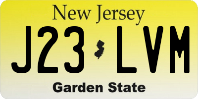 NJ license plate J23LVM