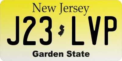 NJ license plate J23LVP
