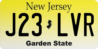 NJ license plate J23LVR