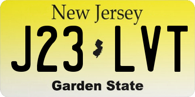 NJ license plate J23LVT
