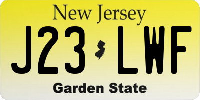NJ license plate J23LWF