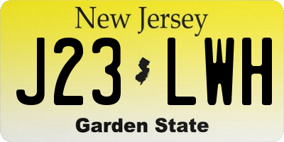NJ license plate J23LWH