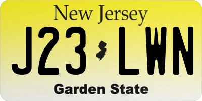 NJ license plate J23LWN