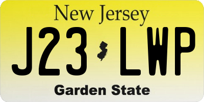 NJ license plate J23LWP