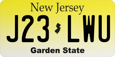 NJ license plate J23LWU