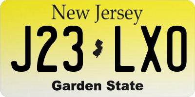 NJ license plate J23LXO