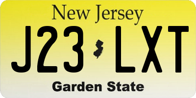 NJ license plate J23LXT