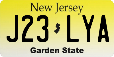 NJ license plate J23LYA