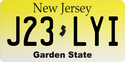 NJ license plate J23LYI