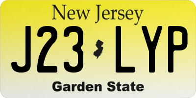 NJ license plate J23LYP