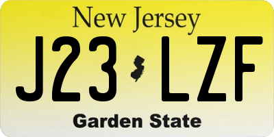 NJ license plate J23LZF
