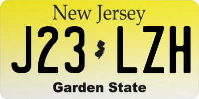 NJ license plate J23LZH