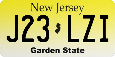 NJ license plate J23LZI