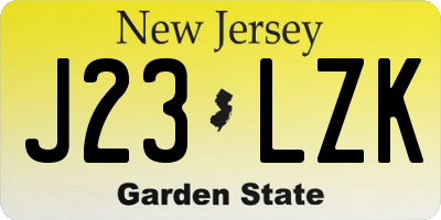 NJ license plate J23LZK