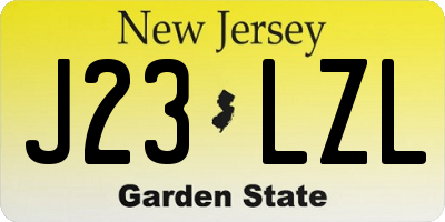 NJ license plate J23LZL
