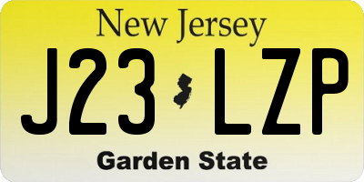 NJ license plate J23LZP