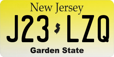 NJ license plate J23LZQ