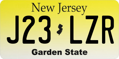 NJ license plate J23LZR