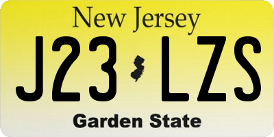 NJ license plate J23LZS