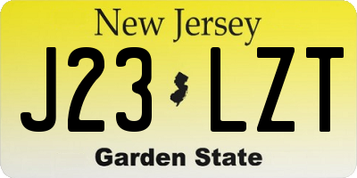 NJ license plate J23LZT