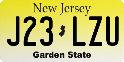 NJ license plate J23LZU