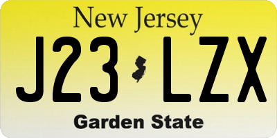 NJ license plate J23LZX