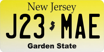 NJ license plate J23MAE