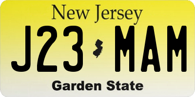 NJ license plate J23MAM