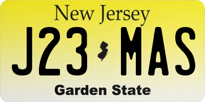 NJ license plate J23MAS