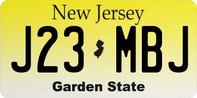 NJ license plate J23MBJ