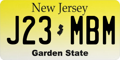 NJ license plate J23MBM