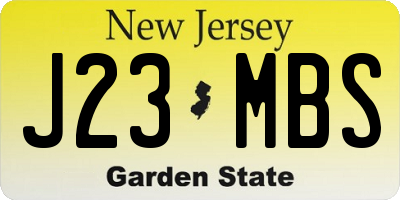 NJ license plate J23MBS