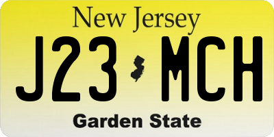 NJ license plate J23MCH