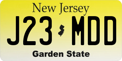 NJ license plate J23MDD